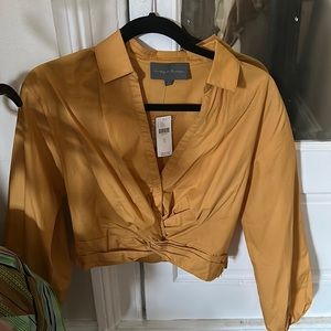 Anthropologie Twist Cropped Blouse
